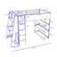 Lit mezzanine avec bureau, tablettes et lumières DEL-225938219