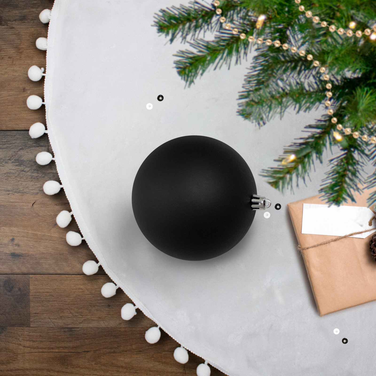 Shatterproof Bauble, 4" H x 4" W x 4" D, Black