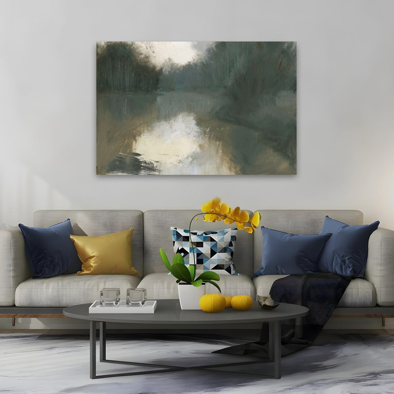 Art abstrait et brun Moody, H 40 po x l 60 po