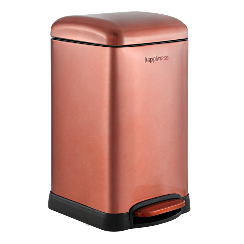 Poubelle à pédale Betty Retro Steel, Or rose, 3,2 gallons