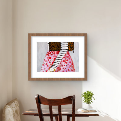 Fashionable Woman with Leopard Bag | Framed Print Decor