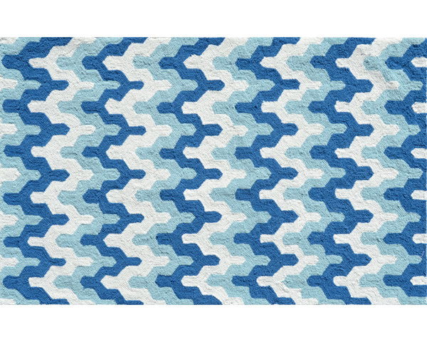 Hand Hooked Chevron Rug, Rectangle 2'8" x 4'8"