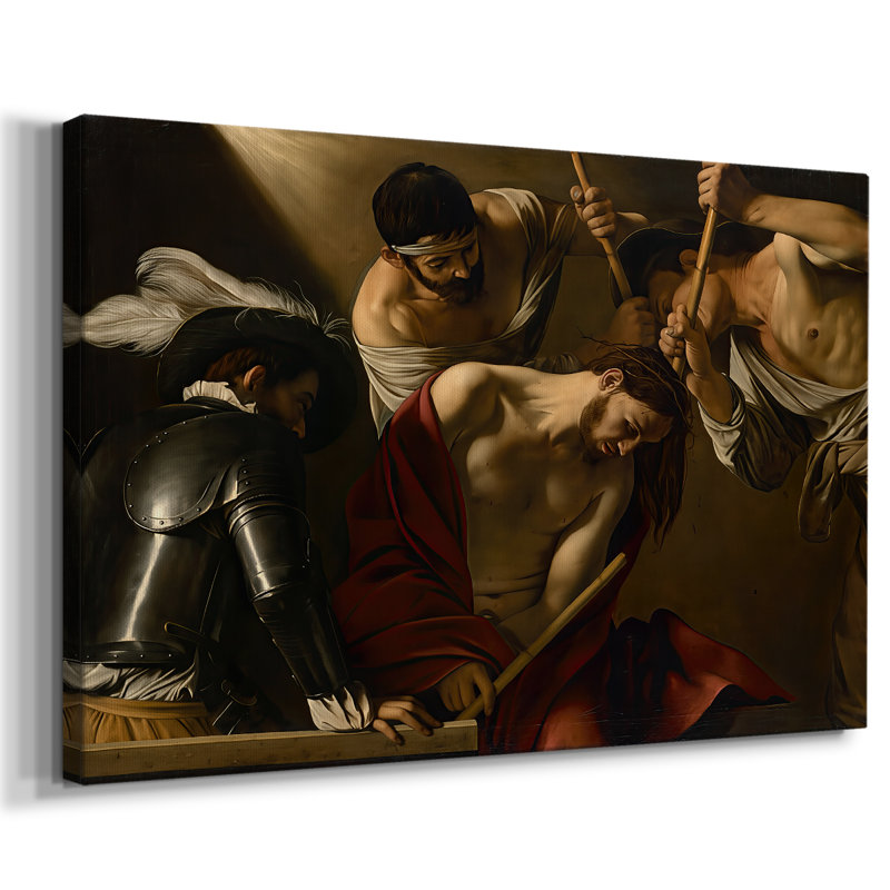 The Crowning with Thorns (Vienna Version)-Caravaggio-Gallery Wrapped Canvas-c. 1603–1607, 32 x 48