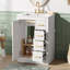 Meuble-lavabo 24 po avec lavabo intégré en céramique, meuble-lavabo simple avec 1 porte et 3 tiroirs pour salle de bain petite et moyenne, blanc-1054159417