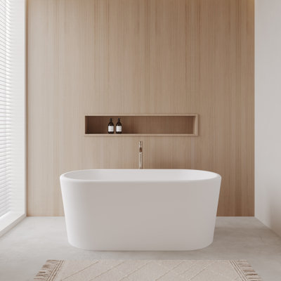 Ursula 59'' x 28'' Soaking Acrylic Bathtub with Faucet