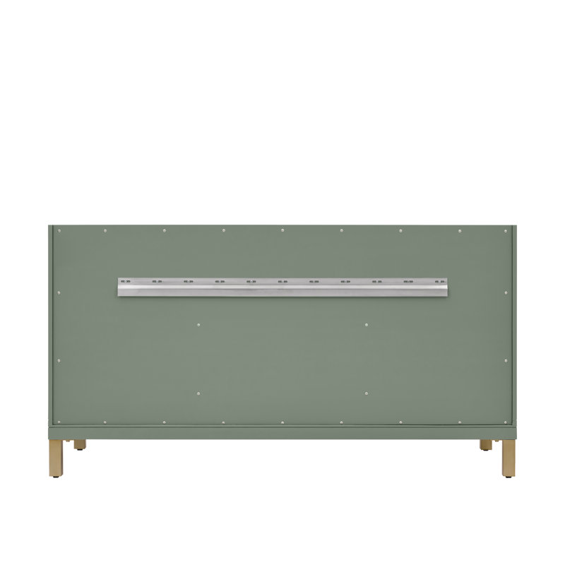 Meuble-lavabo double 60 po avec comptoir Chicago, Céladon fumé, Pierre de savon anthracite, 8 po