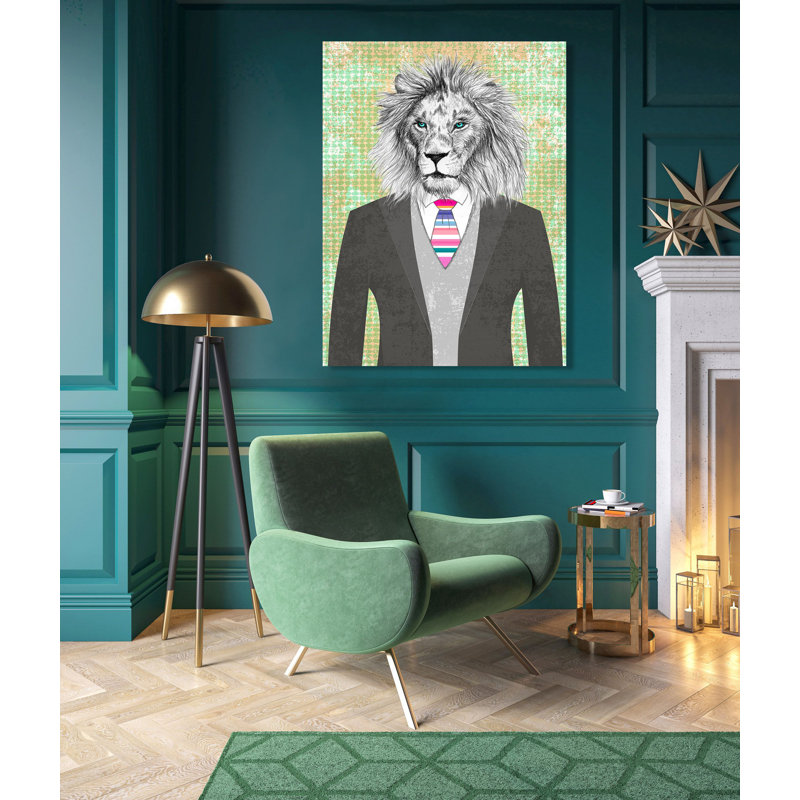 Distinguished Lion by Matt Spencer - Wrapped Canvas Print, 80cm H x 60cm W x 4cm D