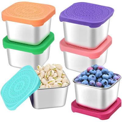 6Pack 6Oz Stainless Steel Snack Containers For Kids, Food Storage Containers