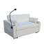 Causeuse moderne en velours beige, canapé-lit convertible 3 en 1, inclinable réglable, coussins décoratifs, poches, facile à nettoyer et à entretenir, comprend 2 supports de téléphone à chargement doux, lit double pour bureau