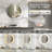 Stylish Stone Border Irregular Led Wall Mirror Bathroom Vanity Mirror With Blaklit 3 Color Temperature Lights Anit-Fog Dimmable, 3 Touch Sensor Switch