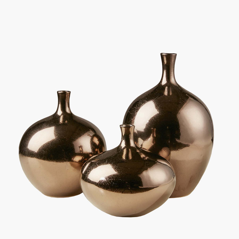 Gizele Ceramic Decorative Bottle, Bronze
