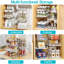 2 ensembles de rangement à 3 niveaux sous évier, placard coulissant transparent avec séparateurs amovibles, rangement empilable et multifonctionnel pour garde-manger et salle de bain