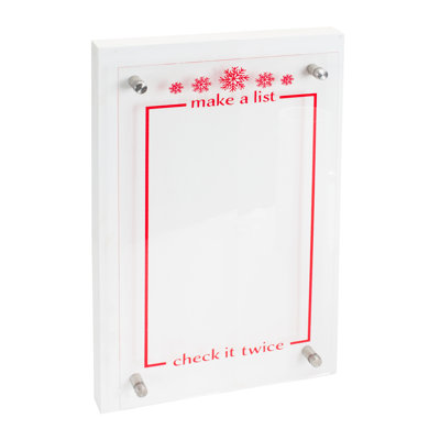 Plaque de Noël liste d'acrylique L 15,5 po