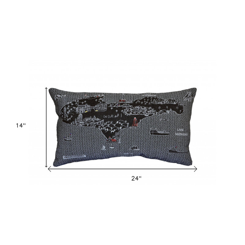 Coussin lombaire 25 po White Michigan, Gris