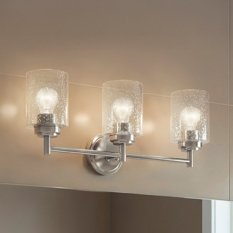 3 - Light Dimmable Vanity Light, Brushed Nickel
