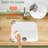 18" L x 18" W Fireclay White Undermount Bar Sink Single Bowl with Bottom Grids and Basket Strainer
