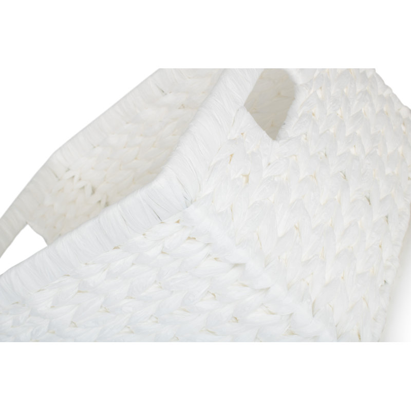 Wicker White Paper Rope Storage Basket, 21cm H x 42cm W x 30cm D
