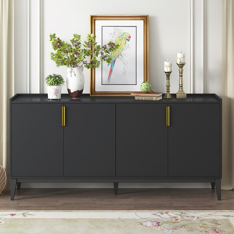 Buffet avec rangement, Noir