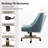 Jovita 38.5"H Farmhouse Tilting Task Chair with Solid Wood Base and Button-Tufted-671079821