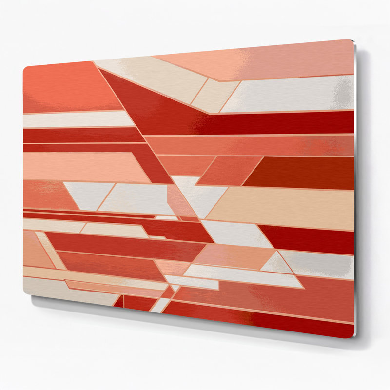 Hard Edge 22, art mural en métal beige, H 16 po x l 20 po