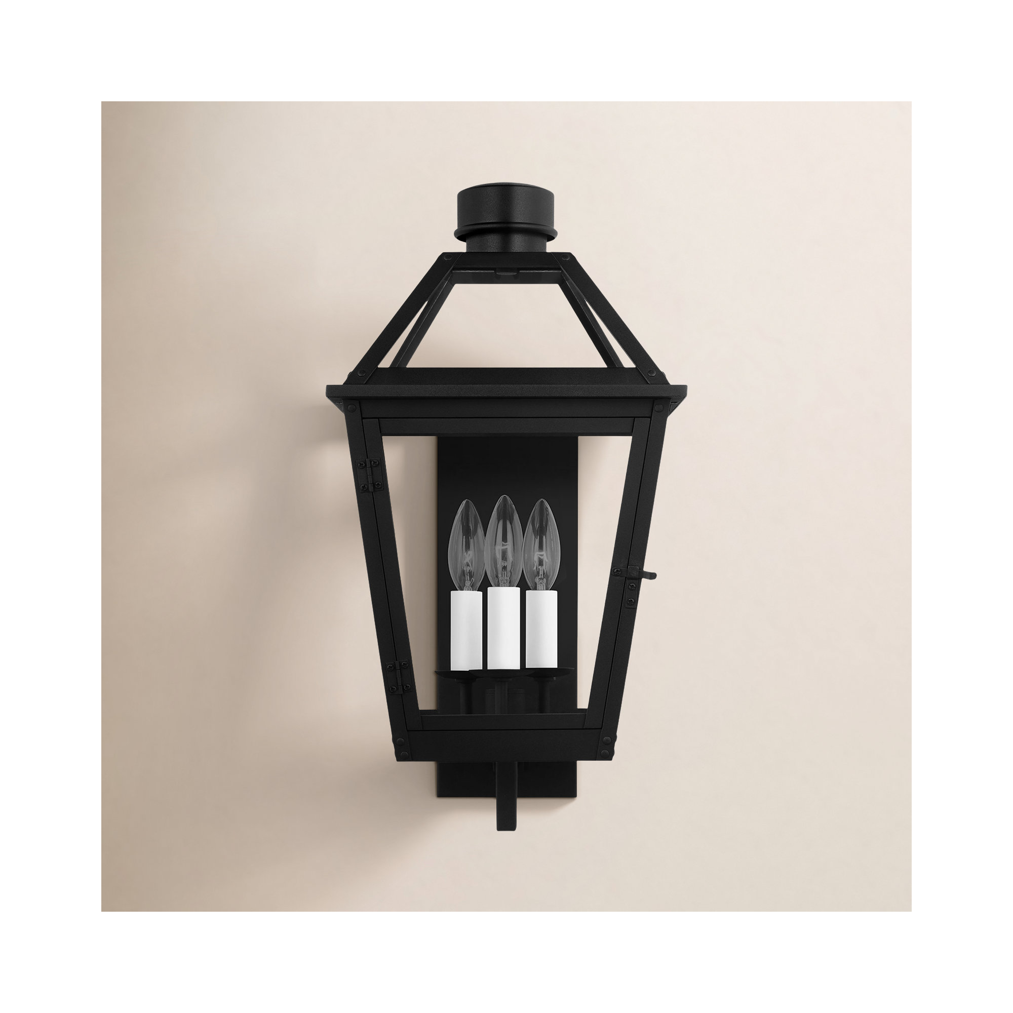 3 Light Empire Outdoor Composite Wall Light, Textured Black