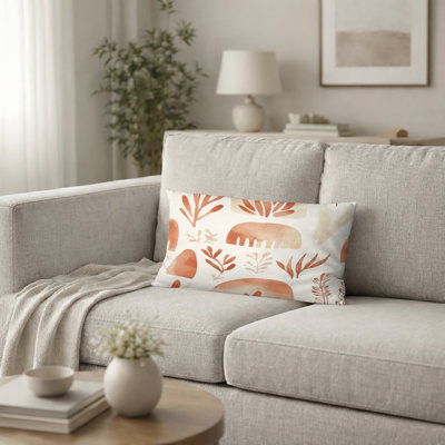 Coussin décoratif abstrait à motif abstrait Boho Terra