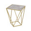 Table d'appoint en verre doré et blanc, table de bout minimaliste moderne