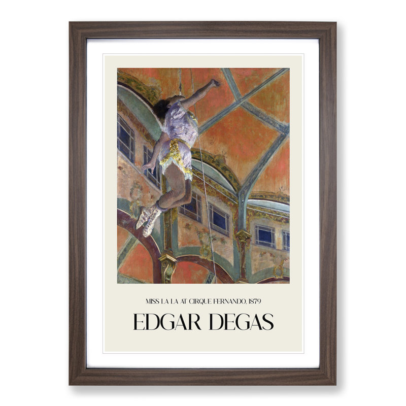 Circus Performer Miss La La by Edgar Degas - Picture Frame Art Prints, 48cm H x 36cm W x 2cm D, Walnut