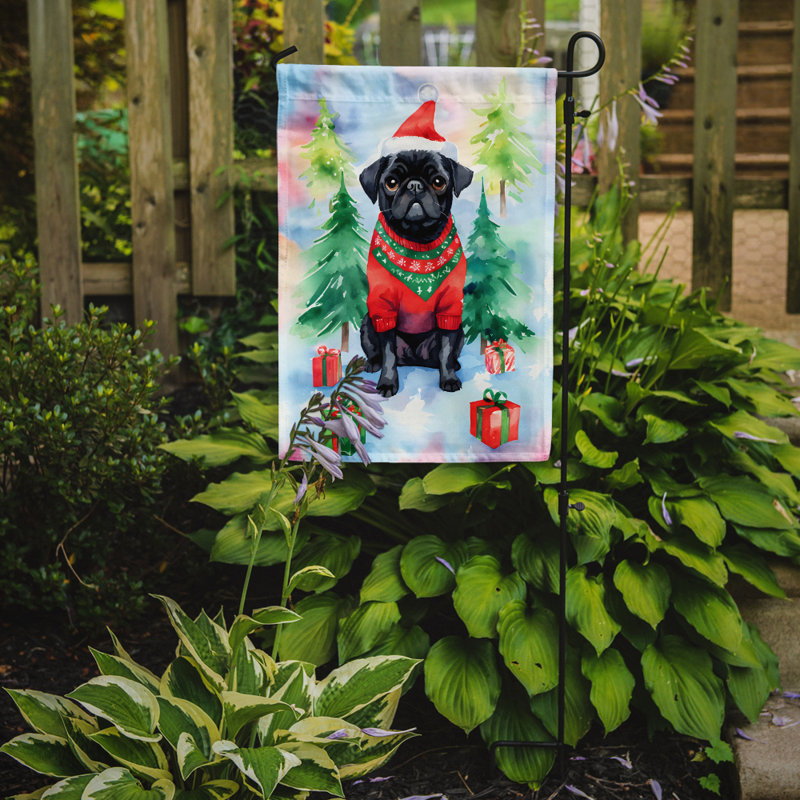 Drapeau de Noël carlin, H 15,5 po x l 11,25 po