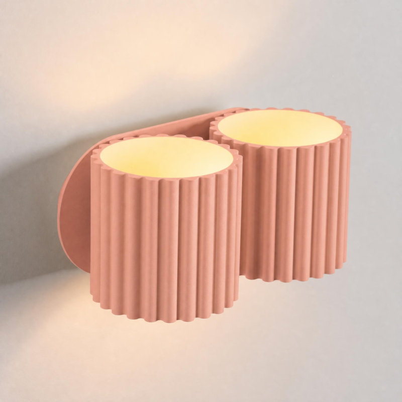 Aura Aluminium Flush Mounted Sconce, 21x12x10 cm, Peach, 2 Lights
