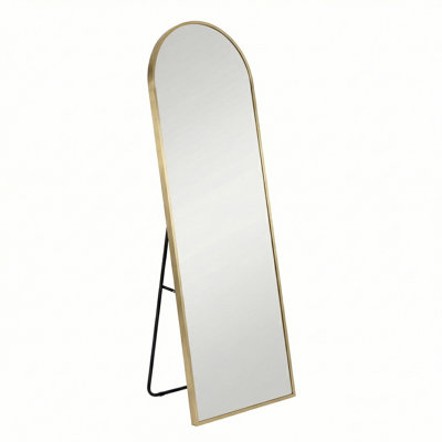  59"/64"/71" Full Length Mirror Floor Standing & Wall Mirror, Anti-Rust Aluminum Frame, Arch/Rectangle, Black/Gold