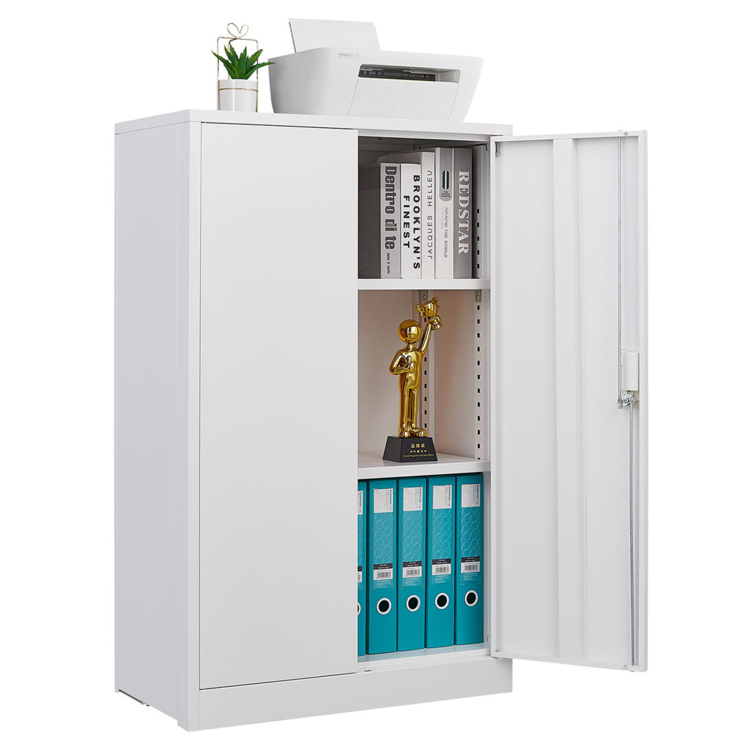 Metal Storage Cabinet With 2 Locking Doors 2 Adjustable Shelf Latitude Run® 