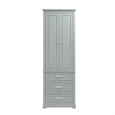 Tall Storage Cabinet With Three Drawers For Bathroom/Office