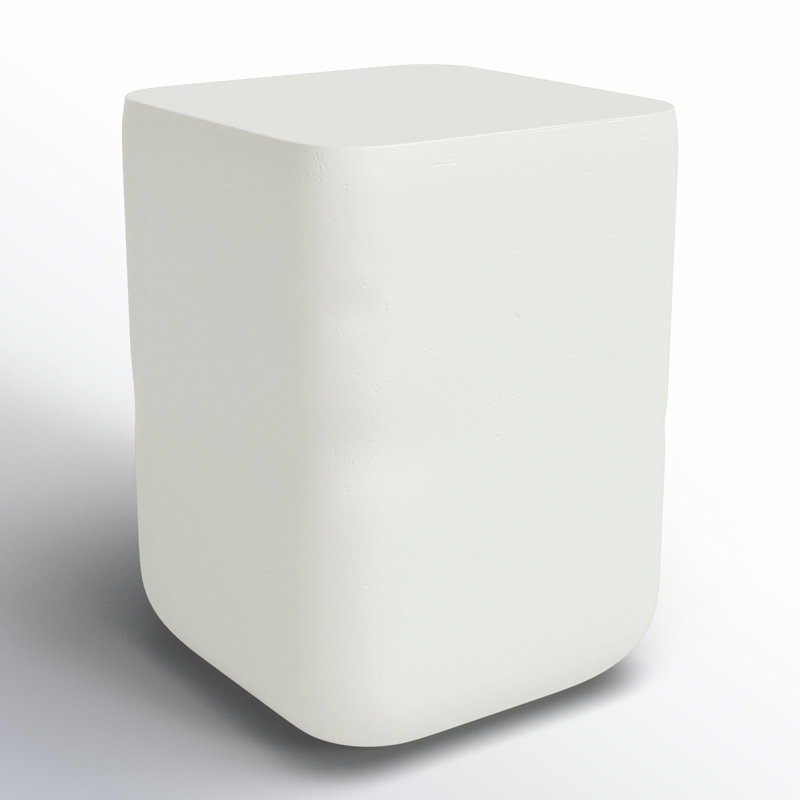 Abramson Square Metal Outdoor Side Table , 14.5'' in. W 14.5'' in. D, Matte White
