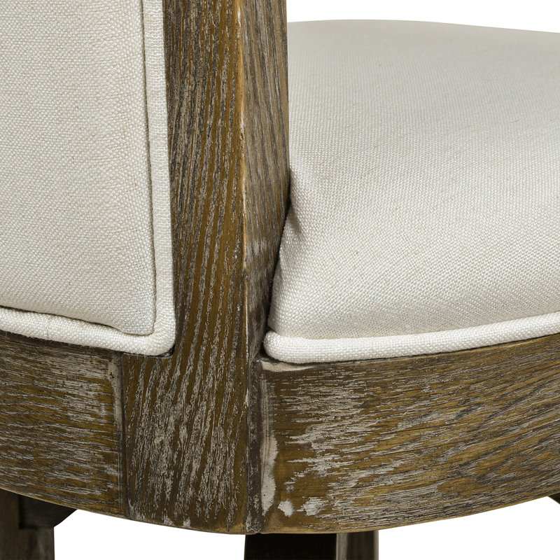 Brainly 27 inches Armless Swivel Counter Height Bar Stool, Natural White