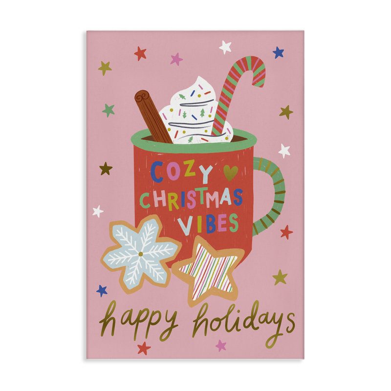 Art mural sur toile Cozy Christmas Cocoa, design par Lisa Barlow, H 30 po x l 20 po