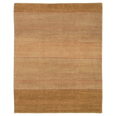 Tapeats Wool Striped Area Rug in Beige/Gold/Orange