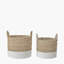 Hand Woven Wicker Laundry Hamper with Handles-105726300