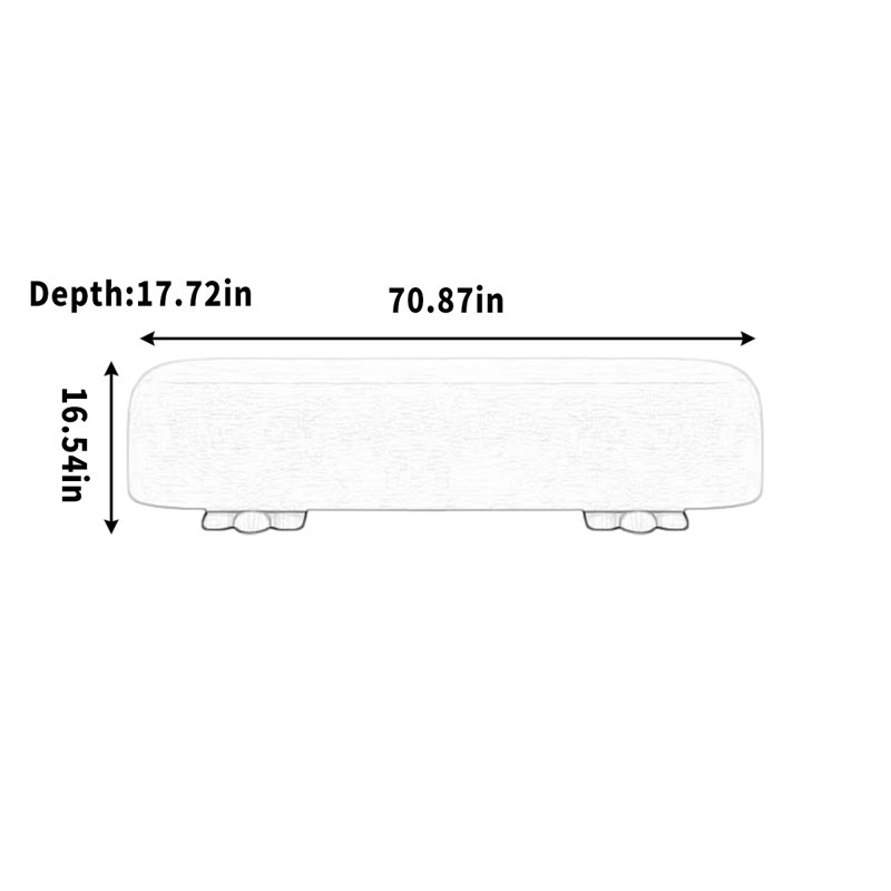 Banc créatif, canapé simple, vestiaire, vestiaire, H 16,54 po x l 70,87 po x P 17,72 po