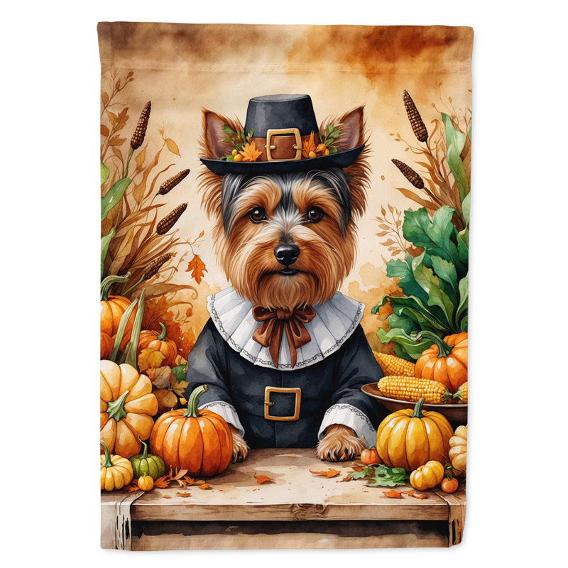 Thanksgiving Garden Flag, Yorkshire Terrier