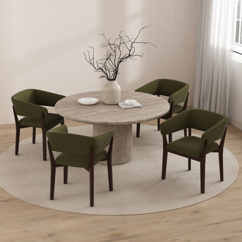 Fauteuil de salle à manger rembourré Blake, Vert