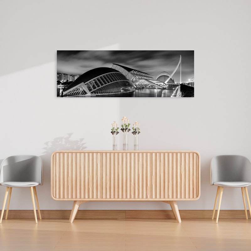 Valencia Night Architecture by Andreas Agazzi - Wrapped Canvas Panoramic Print, 40.64 cm H x 121.92 cm W