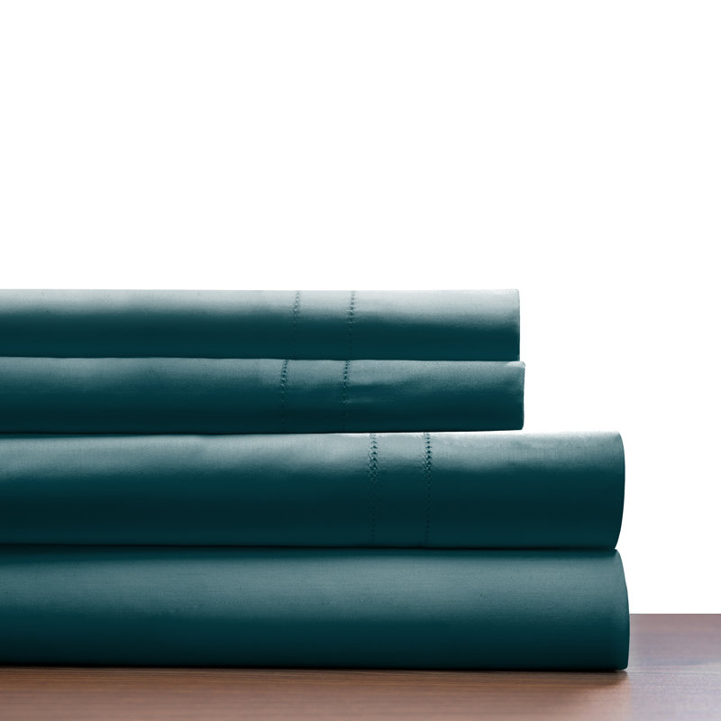 Pointehaven 620 Thread Count 100% Long Staple Cotton Deep Pocket Sheet Set, King, Teal