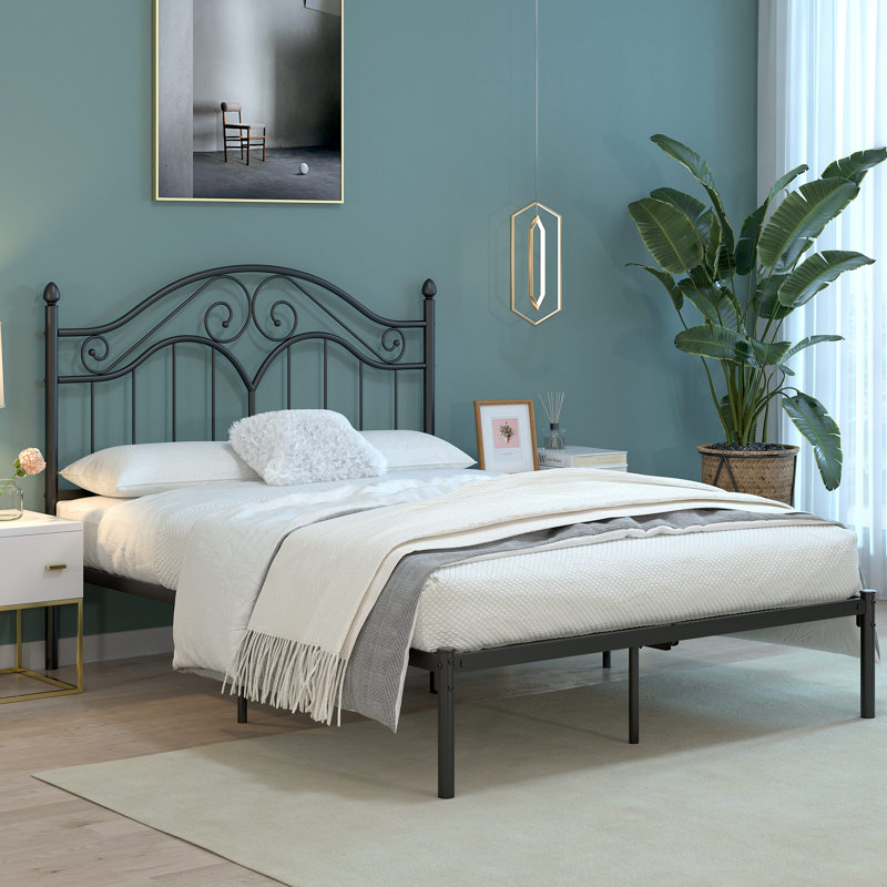 Lit plateforme Alecia, Double, Noir