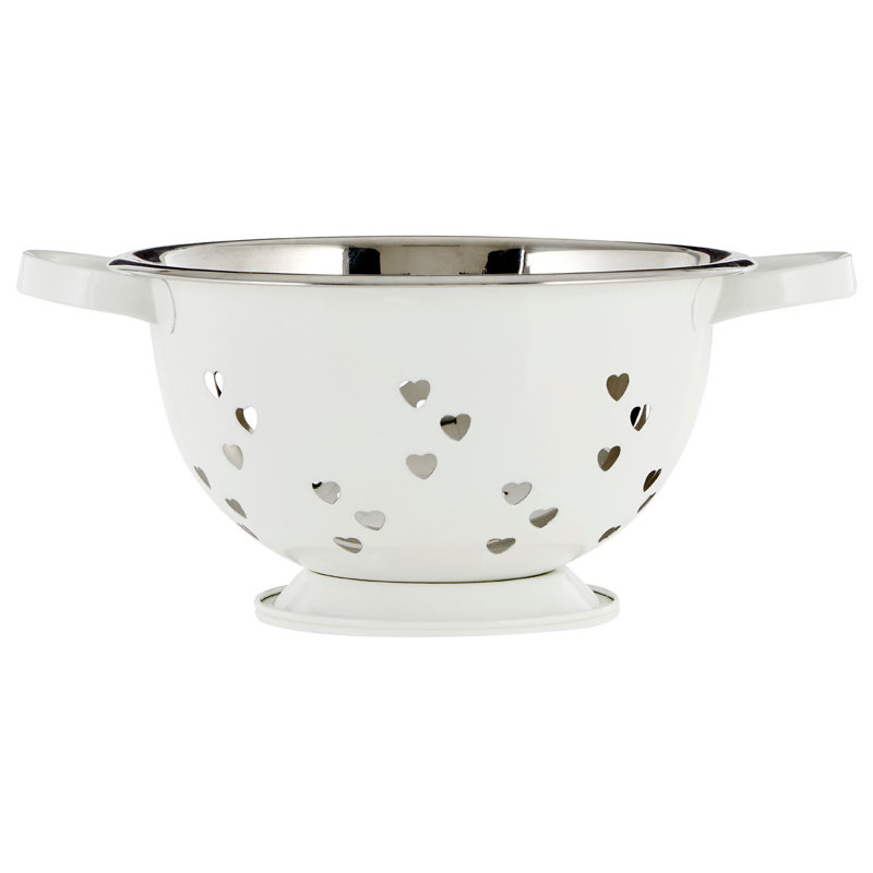 Symple Stuff Stainless Steel Colander, Ivory