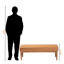 Banc de salle à manger en simili cuir brun clair et finition noyer H 18,18 po x l 46,78 po x P 17,59 po Isaacson