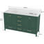Meuble-lavabo 60 po, meuble-lavabo avec cadre en bois massif, comptoir autoportant avec 2 lavabos vert-126233200-126233201