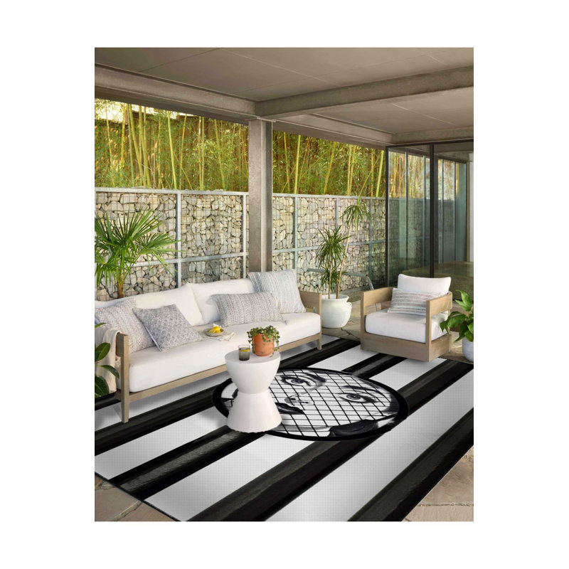 Tapis lavable à motif de mailles noires, Sous-tapis carré 3 pi 11 po inclus