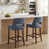 Dark Blue Seat/Brown Frame