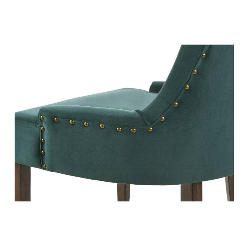 2 chaises de salle à manger en velours pour la chambre, 2, coussins rembourrés, système de support sinueux, 40 rembourrage en mousse, profondeur de 22 pouces
